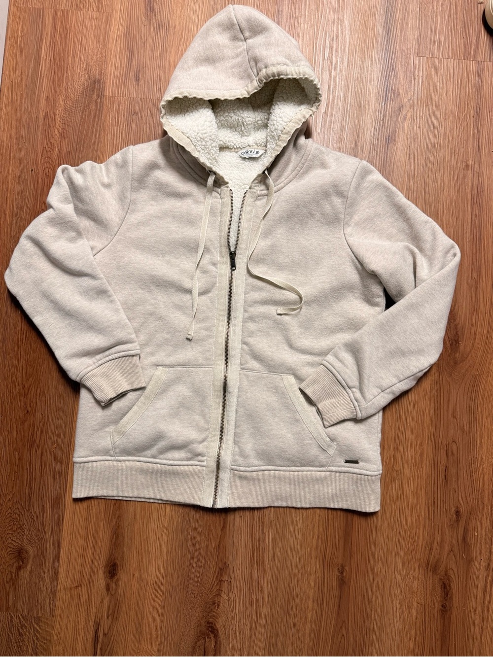 Orvis Cream Sherpa-Lined Full-Zip Hoodie